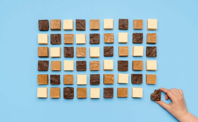 geometric grid of fudge squares