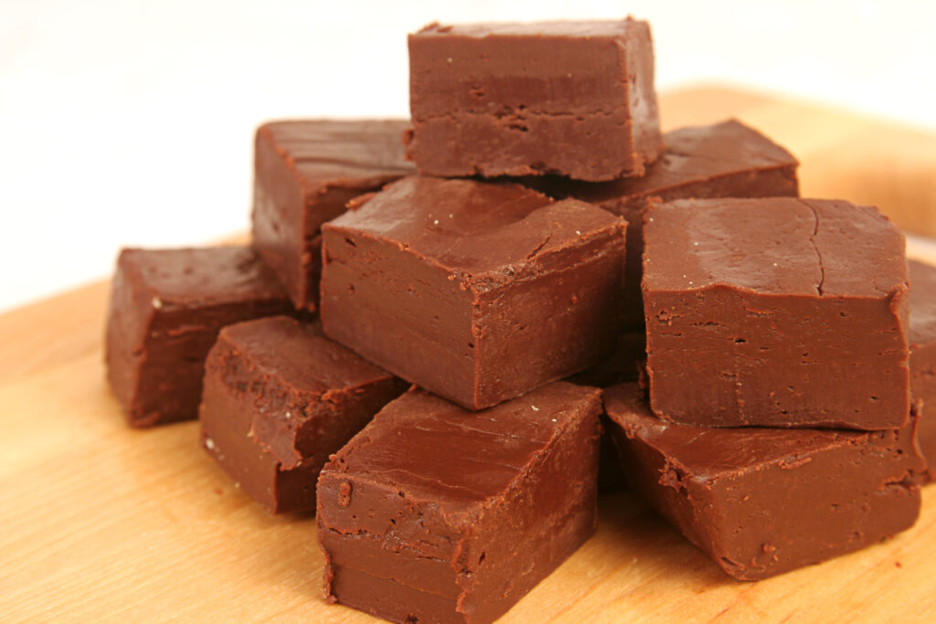tray of handcrafted chocolate fudge