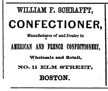 historic Boston directory listing for William F. Schrafft, confectioner