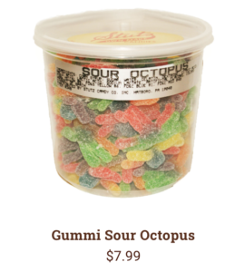 sour gummies ice cream topping